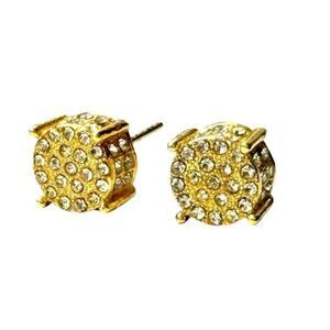 14k Gold Plated Cube CZ Studs – Dazzling 3D Earrings